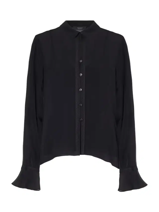 Lace-trimmed Silk-crepe Shirt