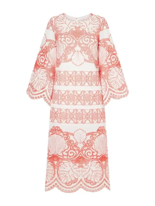 Borgo de Nor Seraphina Broderie Anglaise Cotton-blend Poplin Midi Dress