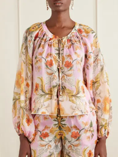 Borgo de Nor Henri Ramie Floral Blouse | Thumbnail 3
