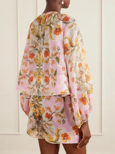 Borgo de Nor Henri Ramie Floral Blouse | Thumbnail 4