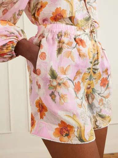 Borgo de Nor Bizzy Raimi Floral-print Ramie Shorts | Thumbnail 4