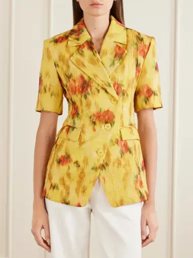 Ganni Shibori Organza Floral Blazer | Thumbnail 3