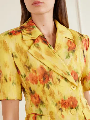 Ganni Shibori Organza Floral Blazer | Thumbnail 5