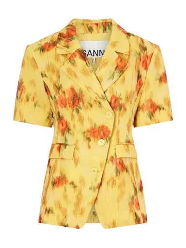 Ganni Shibori Organza Floral Blazer | Thumbnail 1