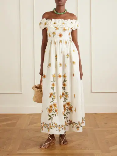 Agua by Agua Bendita Espliegov Linen-floral Maxi Dress | Thumbnail 2