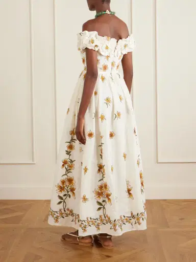 Agua by Agua Bendita Espliegov Linen-floral Maxi Dress | Thumbnail 3