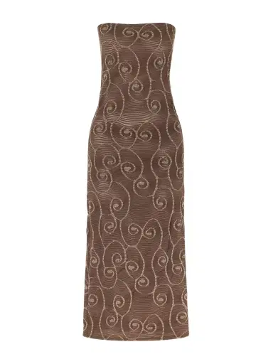 SARA CRISTINA Metallic Jacquard-knit Midi Dress | Thumbnail 1 SARA CRISTINA Metallic Jacquard-knit Midi Dress | Thumbnail 1