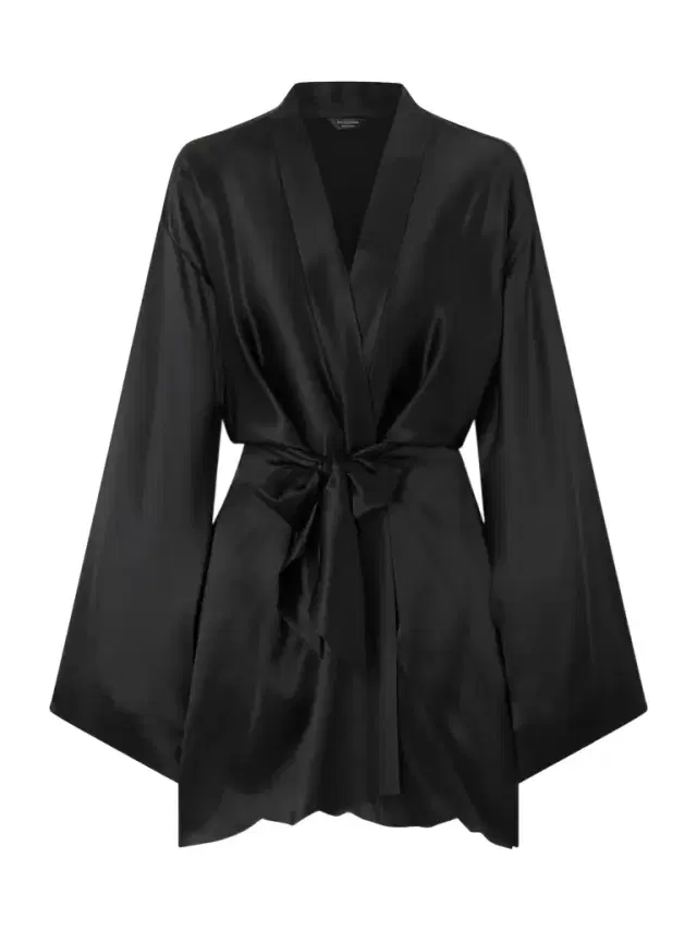 Belted Silk-satin Mini Wrap Dress