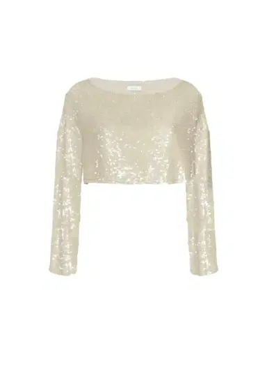 Lapointe Sequin Cropped Boatneck Top | Thumbnail 1