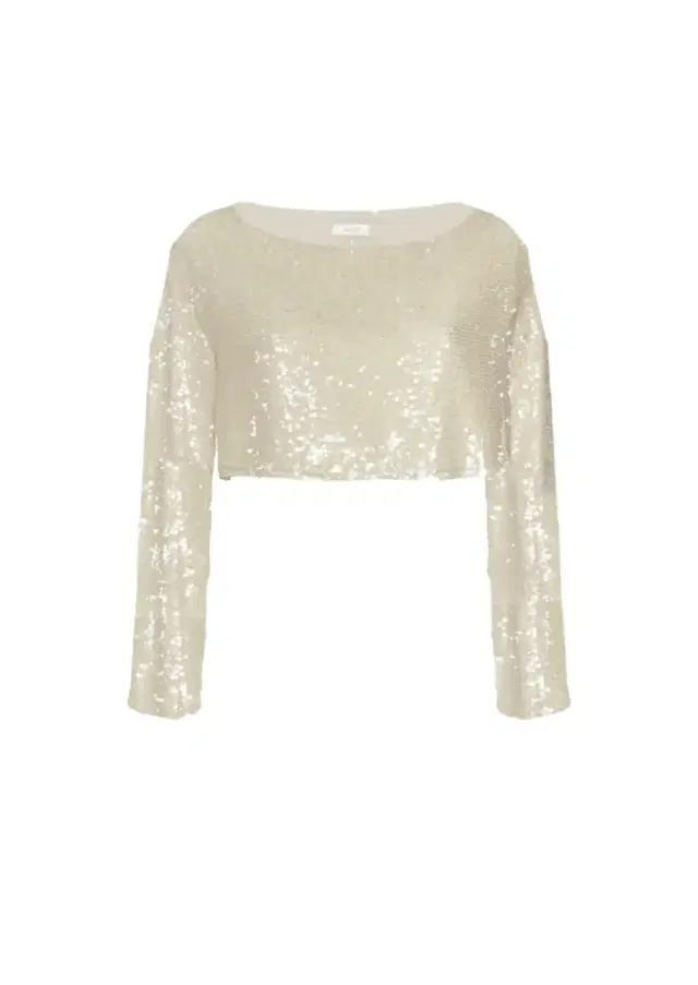 LAPOINTE Sequin Cropped Boatneck Top
