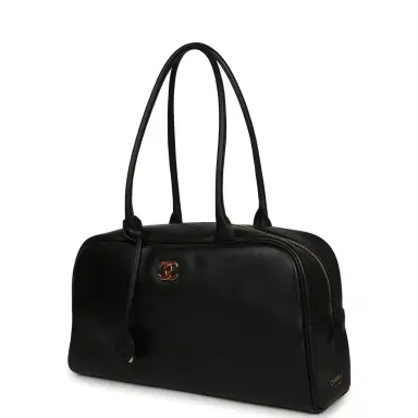 Chanel Chanel Large "Perfect Bowling" Bag Black Calfskin Gold Hardware | Thumbnail 4