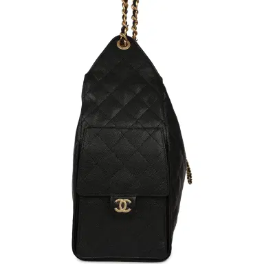Chanel Chanel Medium 25 Hobo Bag Black Caviar Antique Gold Hardware | Thumbnail 3