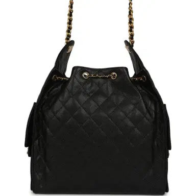 Chanel Chanel Medium 25 Hobo Bag Black Caviar Antique Gold Hardware | Thumbnail 4