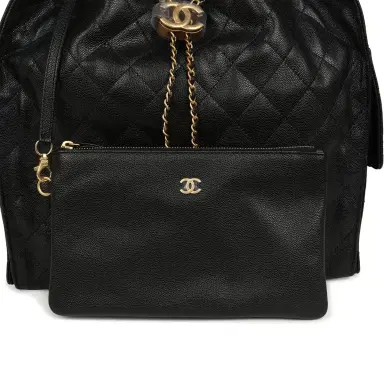 Chanel Chanel Medium 25 Hobo Bag Black Caviar Antique Gold Hardware | Thumbnail 8