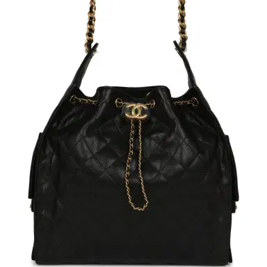 Chanel Chanel Medium 25 Hobo Bag Black Caviar Antique Gold Hardware | Thumbnail 1
