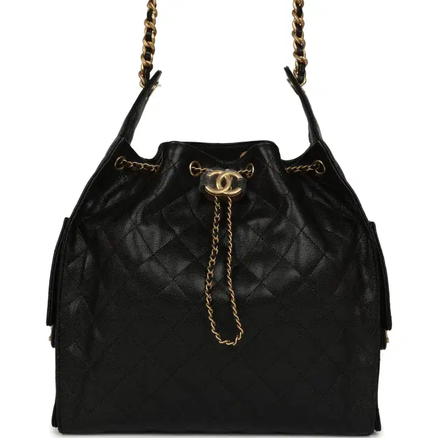 Chanel Chanel Medium 25 Hobo Bag Black Caviar Antique Gold Hardware
