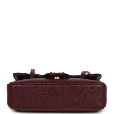 Chanel Chanel Mini Preppy Coco Clutch with Straps Dark Burgundy Shiny Caviar Brushed Gold Hardware | Thumbnail 6