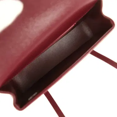 Chanel Chanel Mini Preppy Coco Clutch with Straps Dark Burgundy Shiny Caviar Brushed Gold Hardware | Thumbnail 8