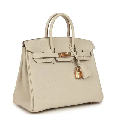 HERMÈS Hermes Birkin 25 Craie Togo Rose Gold Hardware | Thumbnail 2 HERMÈS Hermes Birkin 25 Craie Togo Rose Gold Hardware | Thumbnail 2
