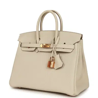 HERMÈS Hermes Birkin 25 Craie Togo Rose Gold Hardware | Thumbnail 5 HERMÈS Hermes Birkin 25 Craie Togo Rose Gold Hardware | Thumbnail 5