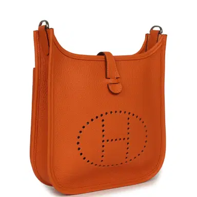 HERMÈS Hermes Evelyne 23 Orange Clemence Palladium Hardware | Thumbnail 2 HERMÈS Hermes Evelyne 23 Orange Clemence Palladium Hardware | Thumbnail 2