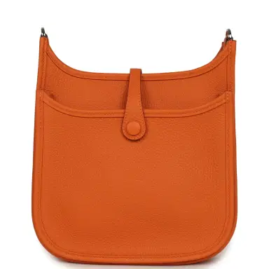 HERMÈS Hermes Evelyne 23 Orange Clemence Palladium Hardware | Thumbnail 4 HERMÈS Hermes Evelyne 23 Orange Clemence Palladium Hardware | Thumbnail 4