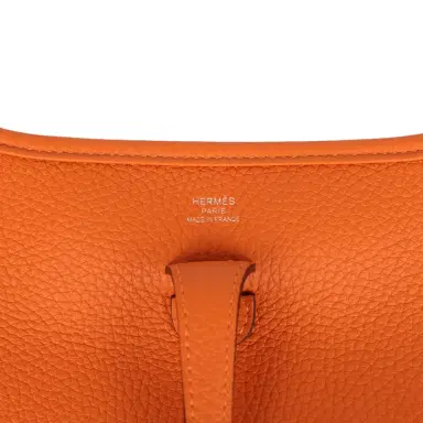 HERMÈS Hermes Evelyne 23 Orange Clemence Palladium Hardware | Thumbnail 7 HERMÈS Hermes Evelyne 23 Orange Clemence Palladium Hardware | Thumbnail 7