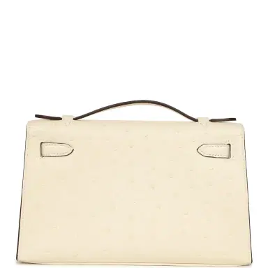 HERMÈS Hermes Kelly Pochette Nata Ostrich Boreal Gold Hardware | Thumbnail 4 HERMÈS Hermes Kelly Pochette Nata Ostrich Boreal Gold Hardware | Thumbnail 4