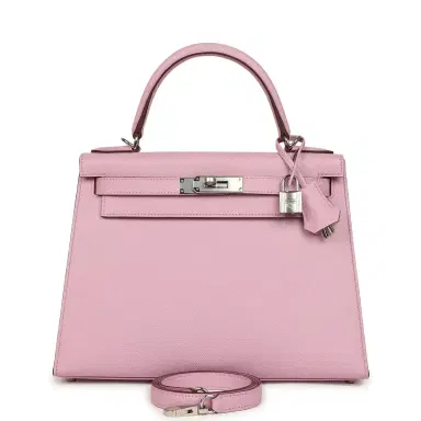 HERMÈS Hermes Kelly Sellier 28 Mauve Sylvestre Epsom Palladium Hardware | Thumbnail 1 HERMÈS Hermes Kelly Sellier 28 Mauve Sylvestre Epsom Palladium Hardware | Thumbnail 1