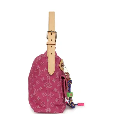 Louis Vuitton Louis Vuitton Baggy NM Fuchsia Denim Monogram Gold Hardware | Thumbnail 3 Louis Vuitton Louis Vuitton Baggy NM Fuchsia Denim Monogram Gold Hardware | Thumbnail 3