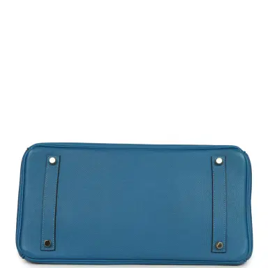 HERMÈS Pre-owned Hermes Birkin 35 Bleu Izmir Epsom Gold Hardware | Thumbnail 6