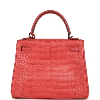 HERMÈS Pre-owned Hermes Kelly Retourne 25 Bougainvillea Matte Alligator Palladium Hardware | Thumbnail 4 HERMÈS Pre-owned Hermes Kelly Retourne 25 Bougainvillea Matte Alligator Palladium Hardware | Thumbnail 4