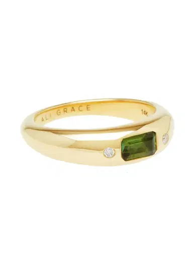 aligrace Green Tourmaline and Diamond Mini Bubble Ring | Thumbnail 2 aligrace Green Tourmaline and Diamond Mini Bubble Ring | Thumbnail 2