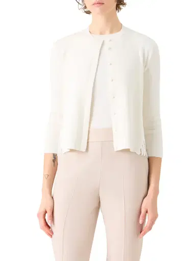 Akris Silk Wave Guipure Lace-Back Cardigan | Thumbnail 2