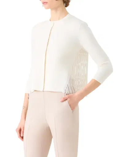 Akris Silk Wave Guipure Lace-Back Cardigan | Thumbnail 3