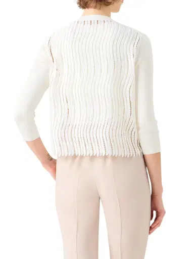 Akris Silk Wave Guipure Lace-Back Cardigan | Thumbnail 4