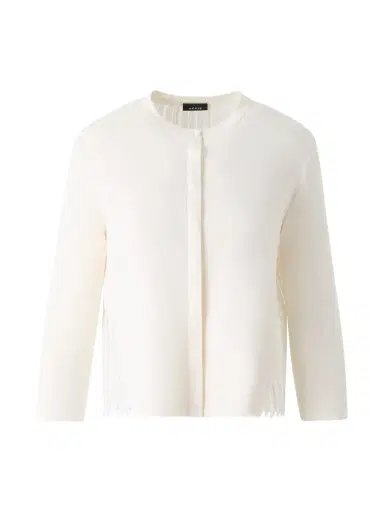 Akris Silk Wave Guipure Lace-Back Cardigan | Thumbnail 1