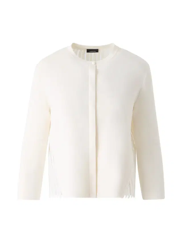 Akris Silk Wave Guipure Lace-Back Cardigan