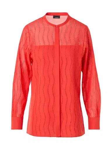 Akris Wave Broderie Anglaise Cotton Voile Blouse | Thumbnail 1 Akris Wave Broderie Anglaise Cotton Voile Blouse | Thumbnail 1