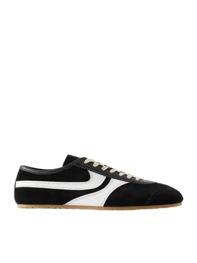 Dries Van Noten Leather-Trimmed Suede Sneakers