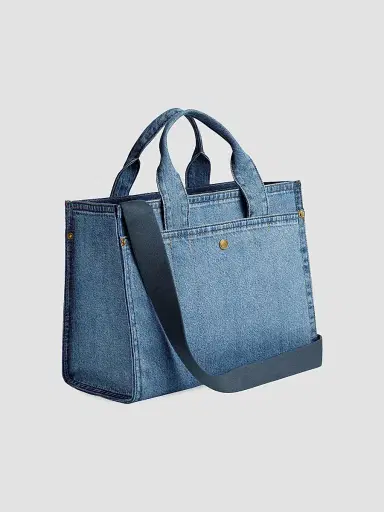 Coach Women's Denim & Leather Tote Bag | Thumbnail 3 Coach Women's Denim & Leather Tote Bag | Thumbnail 3