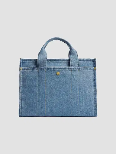 Coach Women's Denim & Leather Tote Bag | Thumbnail 4 Coach Women's Denim & Leather Tote Bag | Thumbnail 4