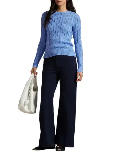 Polo Ralph Lauren Women's Cable-Knit Pima Cotton Sweater - New Litchfield Blue | Thumbnail 2 Polo Ralph Lauren Women's Cable-Knit Pima Cotton Sweater - New Litchfield Blue | Thumbnail 2
