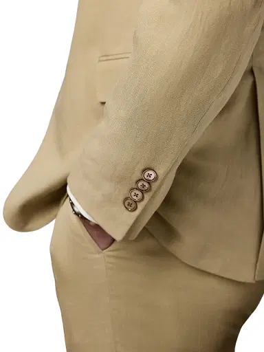 Ralph Lauren Purple Label Men's Notch Lapel Silk-Linen Single-Breasted Sport Coat - Classic Tan | Thumbnail 6