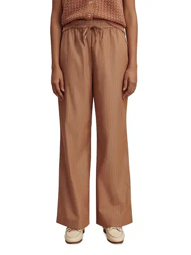 Varley Women's Rowan Striped Cotton High-Rise Straight-Leg Pants | Thumbnail 3