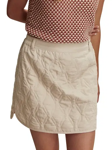 Varley Women's Florin Quilted Miniskirt - Oat Milk - Size XS | Thumbnail 3