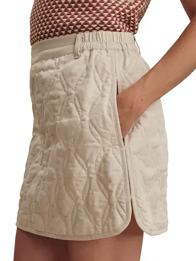 Varley Women's Florin Quilted Miniskirt - Oat Milk - Size XS | Thumbnail 4