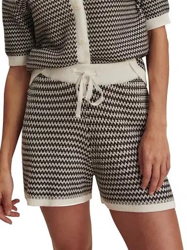 Varley Women's Villiers Zigzag Cotton Shorts - Snow White Black | Thumbnail 6 Varley Women's Villiers Zigzag Cotton Shorts - Snow White Black | Thumbnail 6