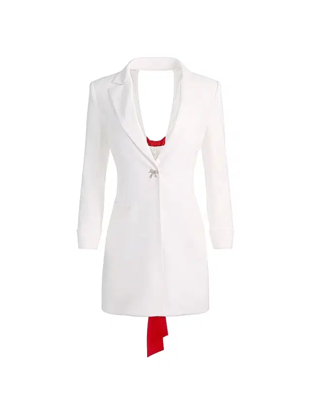 Women's Shawn Bow-Back Blazer Minidress - Off White Chili Pepper