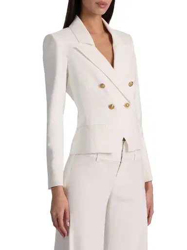 Alice + Olivia Women's Sable Double-Breasted Crop Blazer - Off White - Size 8 | Thumbnail 4 Alice + Olivia Women's Sable Double-Breasted Crop Blazer - Off White - Size 8 | Thumbnail 4